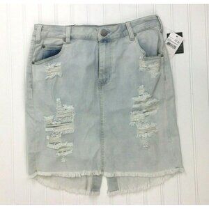 New Sapphire Ink Distressed Denim Skirt Juniors Size 9